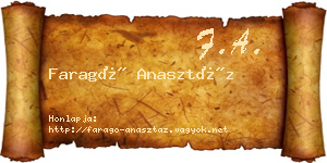 Faragó Anasztáz névjegykártya